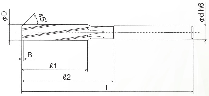HSS-Co Chucking Reamers (Short Reamer) DIN8089